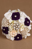 Wedding bouquet Roses ruban avec Broche strass (25 * 15cm de)