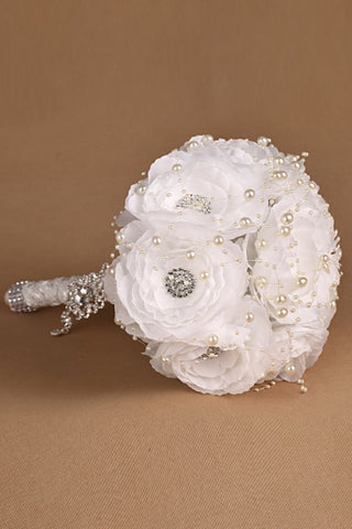 Bouquet de mariage blanc avec strass Pearl (27 * 18cm)