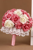 Belle strass Roses rondes Bouquets de mariage Fleurs (26 * 22cm)