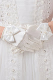 Poignet Longueur de mariage Gants Flower Girl