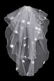 Quatre-Tier Elbow Longueur Voiles de mariée avec un crayon bord