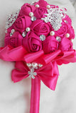 Wedding bouquet Roses ruban avec Broche strass (32 * 22cm de)