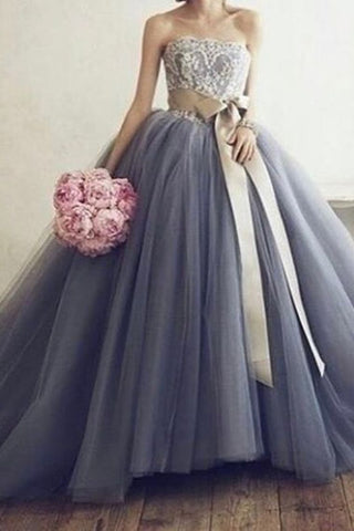 2024 New Arrival Tulle Robes de mariée Robe de bal Bus sans bretelles avec des appliques