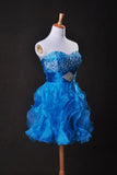 2024 Collection Bleu Une ligne sweetheart court / mini organza Cz