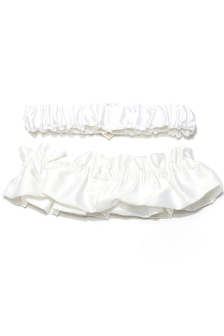 Satin magnifique dentelle avec jarretelles de mariage bowknot