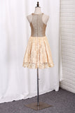 2024 Homecoming Robes A Line Scoop Sequin &amp; Lace Short / Mini