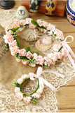 Femmes / Flower Girl&#39;S Plastic Diadème - Mariage / Occasion spéciale / Head Outdoor &amp; Hand Wreath / Fleurs 2 Pieces