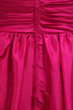 2024 Plus Size A Ligne Robes de bal sweetheart Fuchsia balayage / pinceau taffetas Zipper Retour