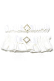 Satin magnifique dentelle avec jarretelles de mariage bowknot