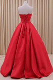 2024 New Arrival Robes de bal sans bretelles A Line Satin With Sash