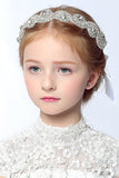 Jolie Headpiece Avec Cristal Flower Girl Bandeaux