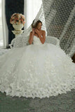 2024 Sweetheart Robes de mariée A Line Tulle With Handmade Flower