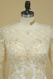 2024 mère de la mariée Robes fourreau Avec Applique manches 3/4