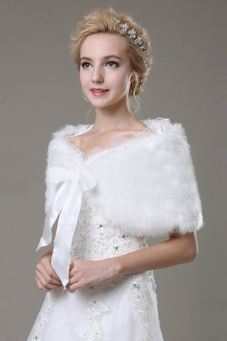 Fabuleux fausse fourrure Wrap mariage avec Bow Knot MPJ140935