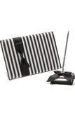 Classic Black &amp; White Bow / Sash Livre &amp; Pen Set