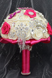 Forme Rond Roses Ruban avec strass Broche bouquet de mariage (27 * 20cm)