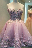 2024 Lovely Homecoming Dresses A Line Sweetheart Short / Mini Avec Applique