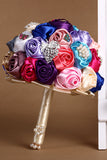 Roses rondes strass Broche cristal Roses bouquet de mariage (26 * 22cm)