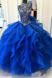 2024 organza quinceanera robes robe corsage perlé col haut