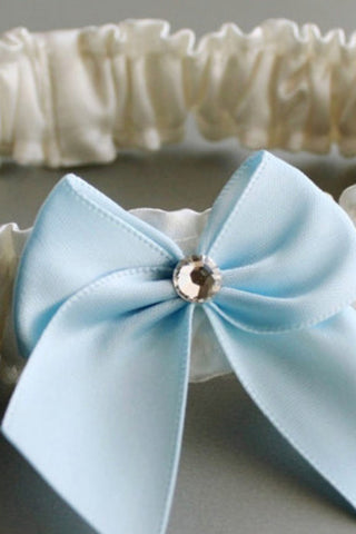 Jarretière de mariage Belle satin avec bowknot