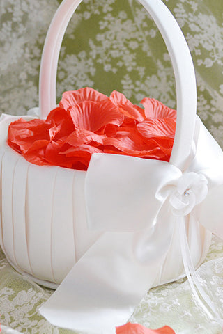 Classique Flower Basket en satin avec Bow