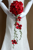 Satin Foam Rose Flower bouquet de mariage avec strass (25 * 20cm)