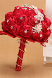 Wedding Bride Tenir Fleur strass Cristal Perle Tissu Bouquet de fleurs (26 * 22cm)