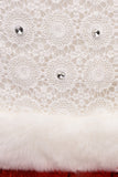 Graceful Blanc en fausse fourrure Wrap mariage avec strass