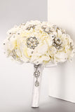 Fleurs de luxe strass cristal Roses Bouquet de mariée mariage (26 * 22cm)