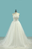 2024 Sweetheart Beaded Bodice Organza Robes de mariée A Line Floor Length