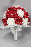 Belle strass Roses rondes Bouquets de mariage Fleurs (26 * 22cm)