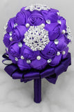 Wedding bouquet Roses ruban avec Broche strass (32 * 22cm de)