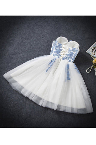 2024 A Line Sweetheart Tulle Avec Applique Robes courtes / Mini Homecoming