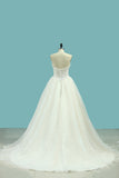 2024 Sweetheart Beaded Bodice Organza Robes de mariée A Line Floor Length