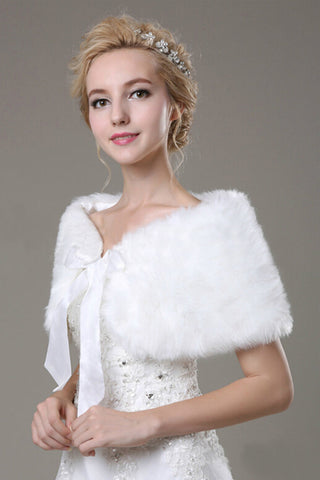 Faux Fur Wrap mariage avec Bow Knot MPJ140945