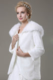 Glamorous manches 3/4 en fausse fourrure de mariage Wrap MPJ140909