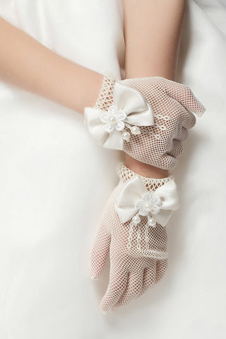 Dentelle poignet Longueur de mariage Gants Flower Girl