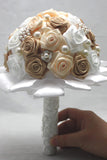 Satin Crystal Pearl Roses rondes Bouquets de mariage (26 * 20cm)