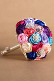 Roses rondes strass Broche cristal Roses bouquet de mariage (26 * 22cm)