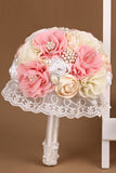 Perle de cristal Roses Flower Girl mariée Corsage Bouquet (27 * 22cm)