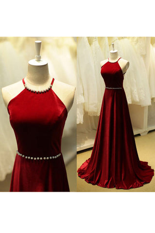 2024 Spaghetti Straps Prom Dresses A Line Satin With Beading Sweep Train