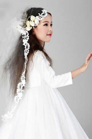 Mariage de Veils des femmes&#39;S / Fleur Fille avec des fleurs et appliques