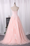 2024 Robes de quinceanera Robe de bal Chérie avec appliques Tulle Sweep / Brush Train