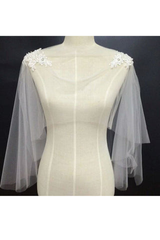 Tulle Simple Avec Applique Wrap mariage