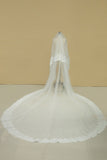 2024 Beautiful One-Tier Wedding Veils Avec Applique