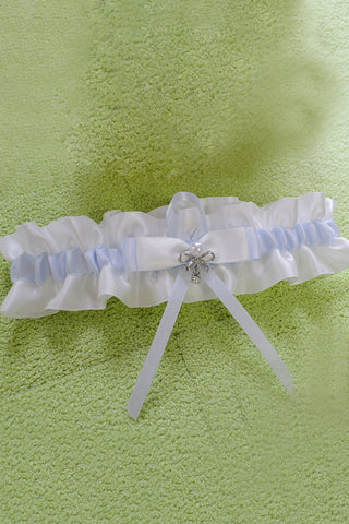 Jarretière de mariage classique en satin avec bowknot