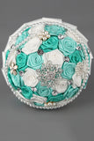 6 couleurs strass / perle / Broche ronde Roses Bouquets de mariage Fleurs (27 * 20cm)