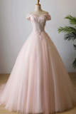 Superbe robe de bal robe de bal d&#39;épaule en tulle avec fleurs 3D en tulle