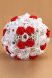 Round Roses Crystal Pearl Roses bouquet de mariage (26 * 22cm)