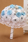 Round Roses Crystal Pearl Roses bouquet de mariage (26 * 22cm)